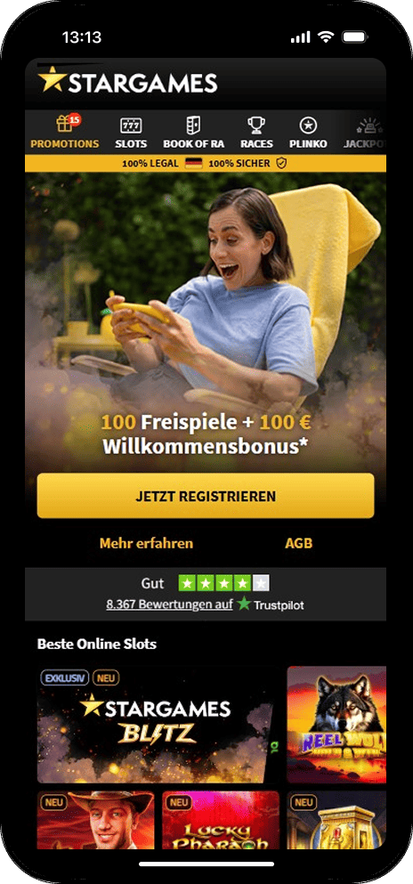 StarGames Casino Homepage