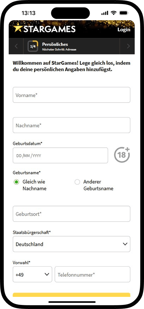 StarGames Registrieren